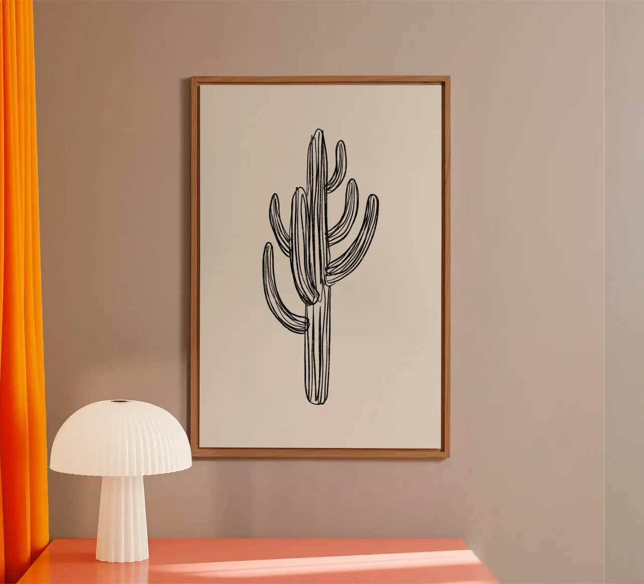 Gatti e puntini - Cactus nero pannello forex da The Artcircle