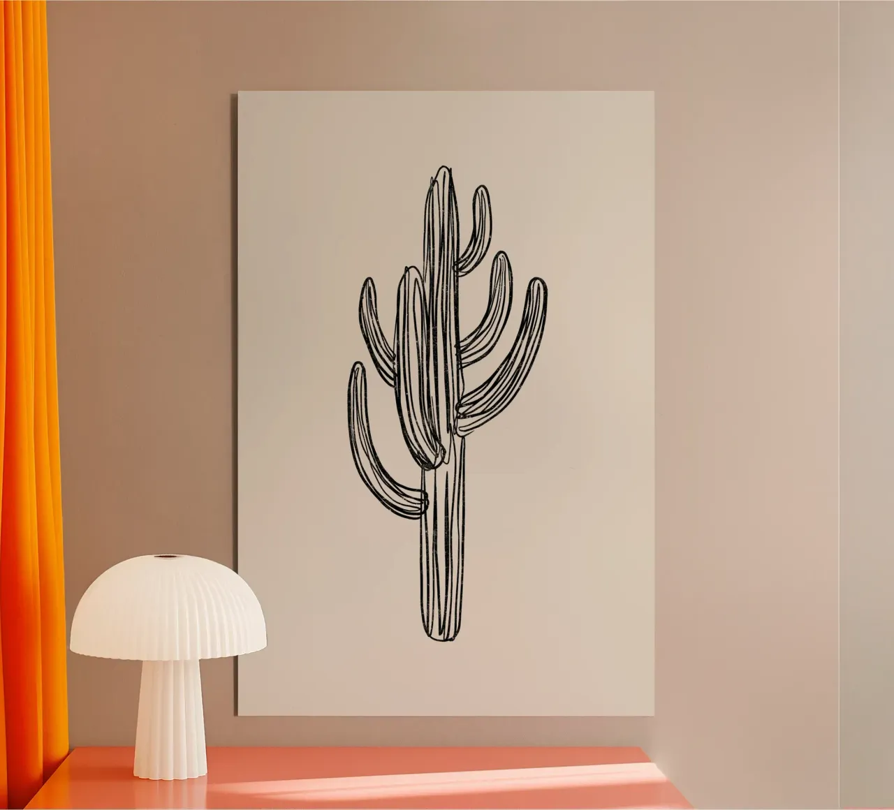 Gatti e puntini - Cactus nero pannello forex da The Artcircle