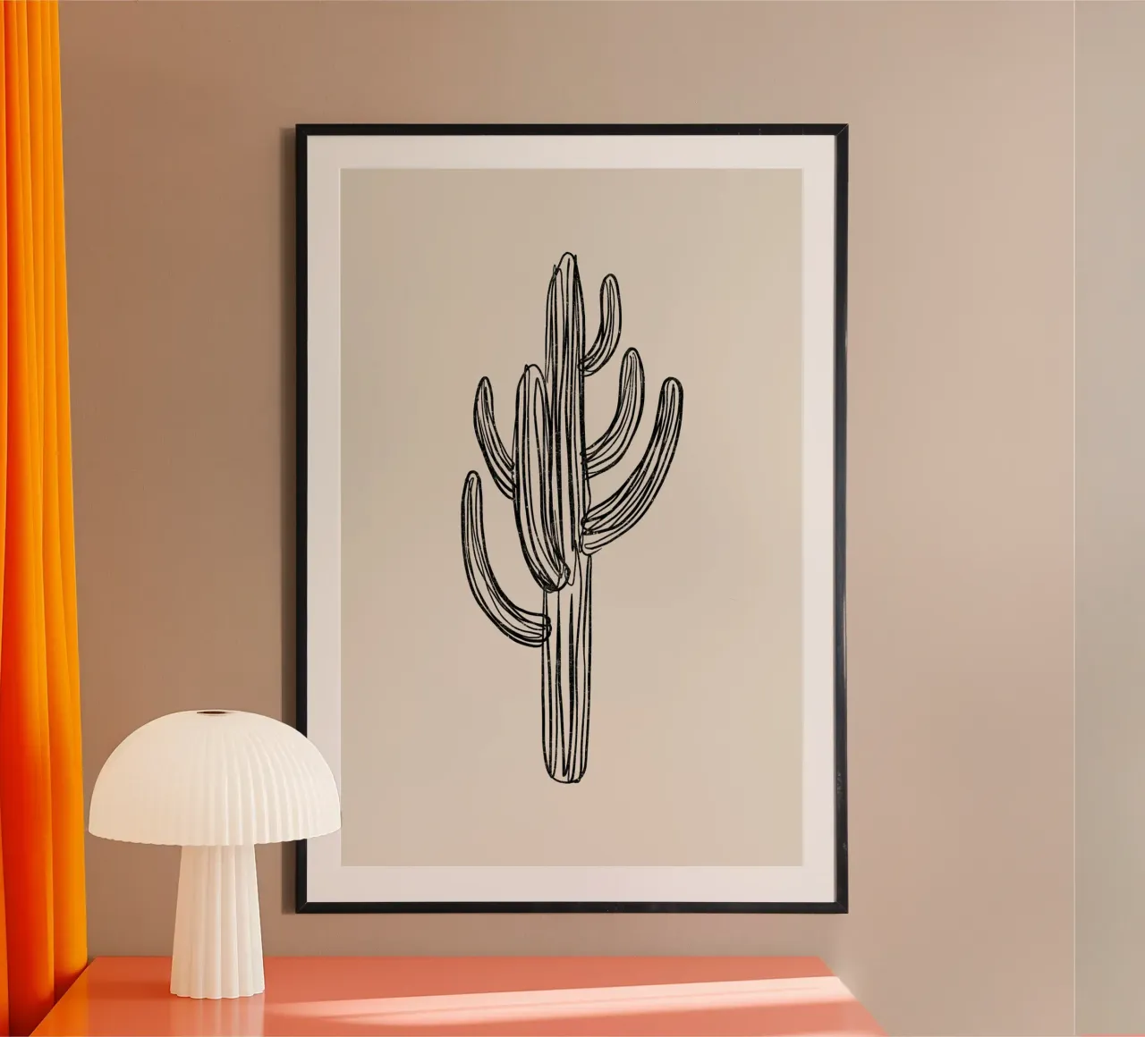 Gatti e puntini - Cactus nero poster da The Artcircle