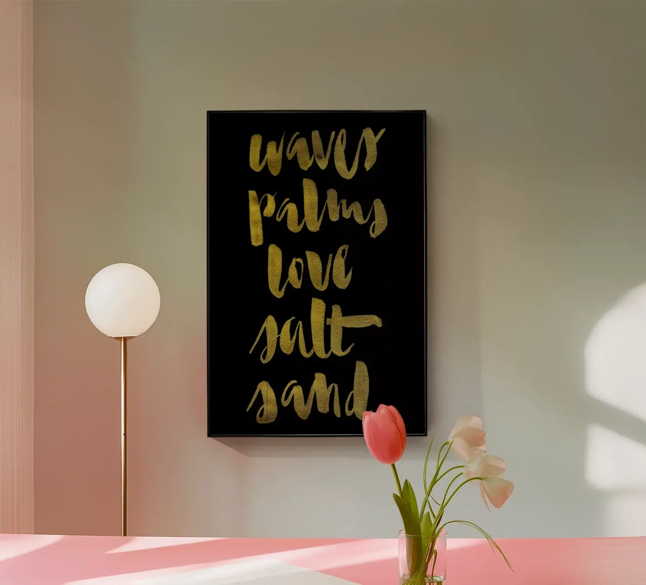 Waves, Palms, Love plexiglass da Kristen Polsinelli