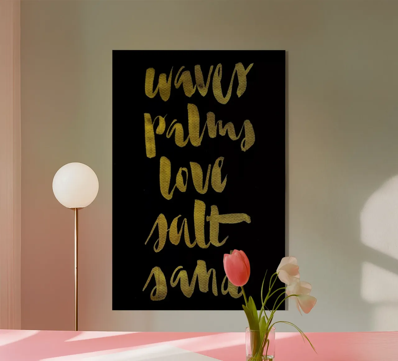 Waves, Palms, Love plexiglass da Kristen Polsinelli