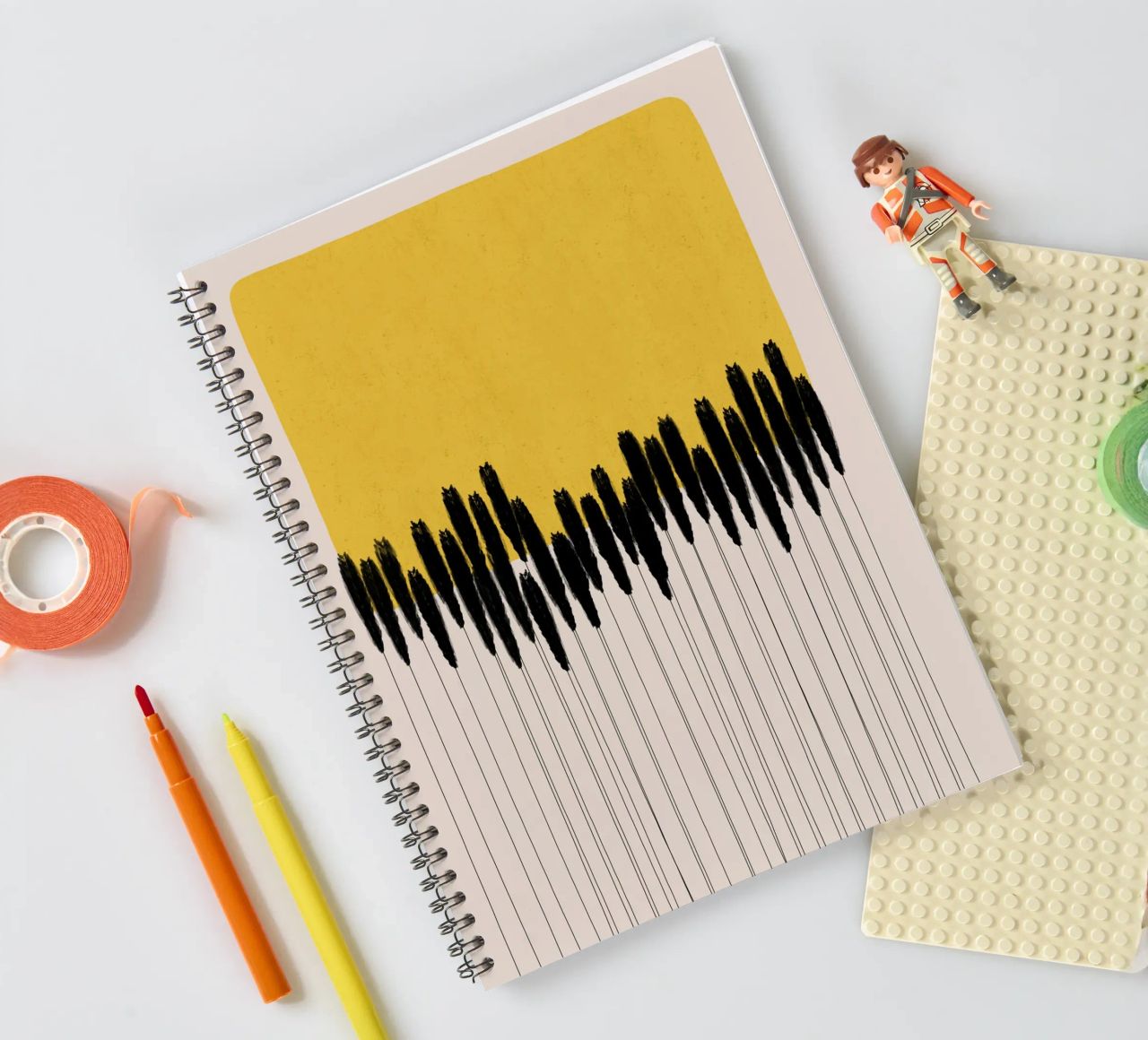 Cats & Dotz - Abstract Ears spiral notebook by The Artcircle