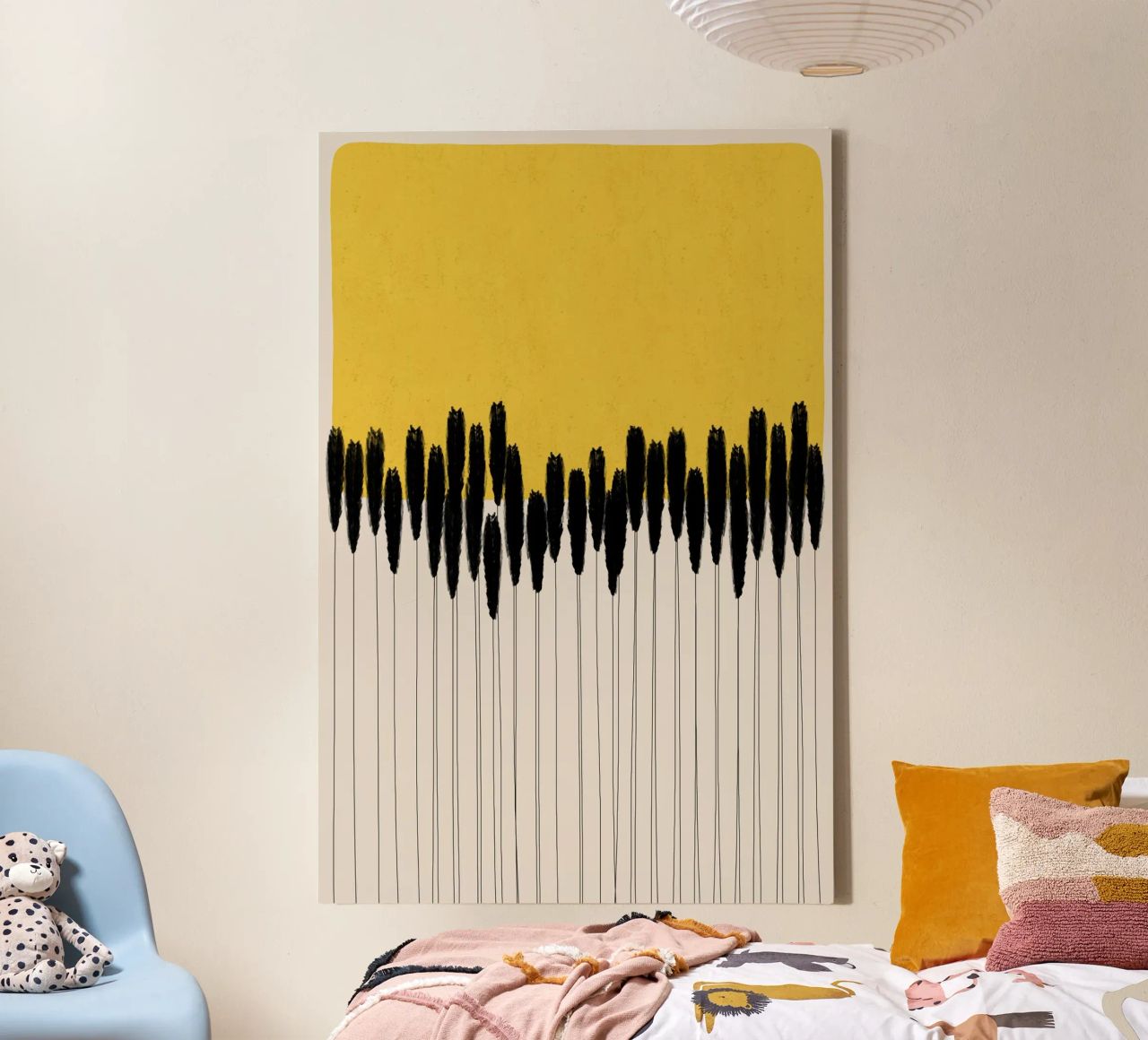 Cats & Dotz - Abstract Ears canvas by The Artcircle