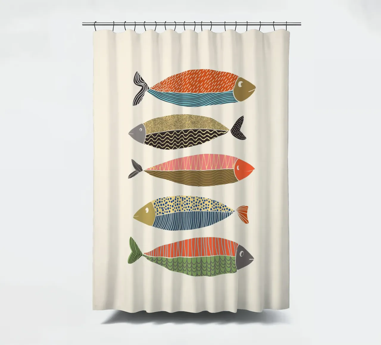 Cats & Dotz - Fish shower curtain by The Artcircle