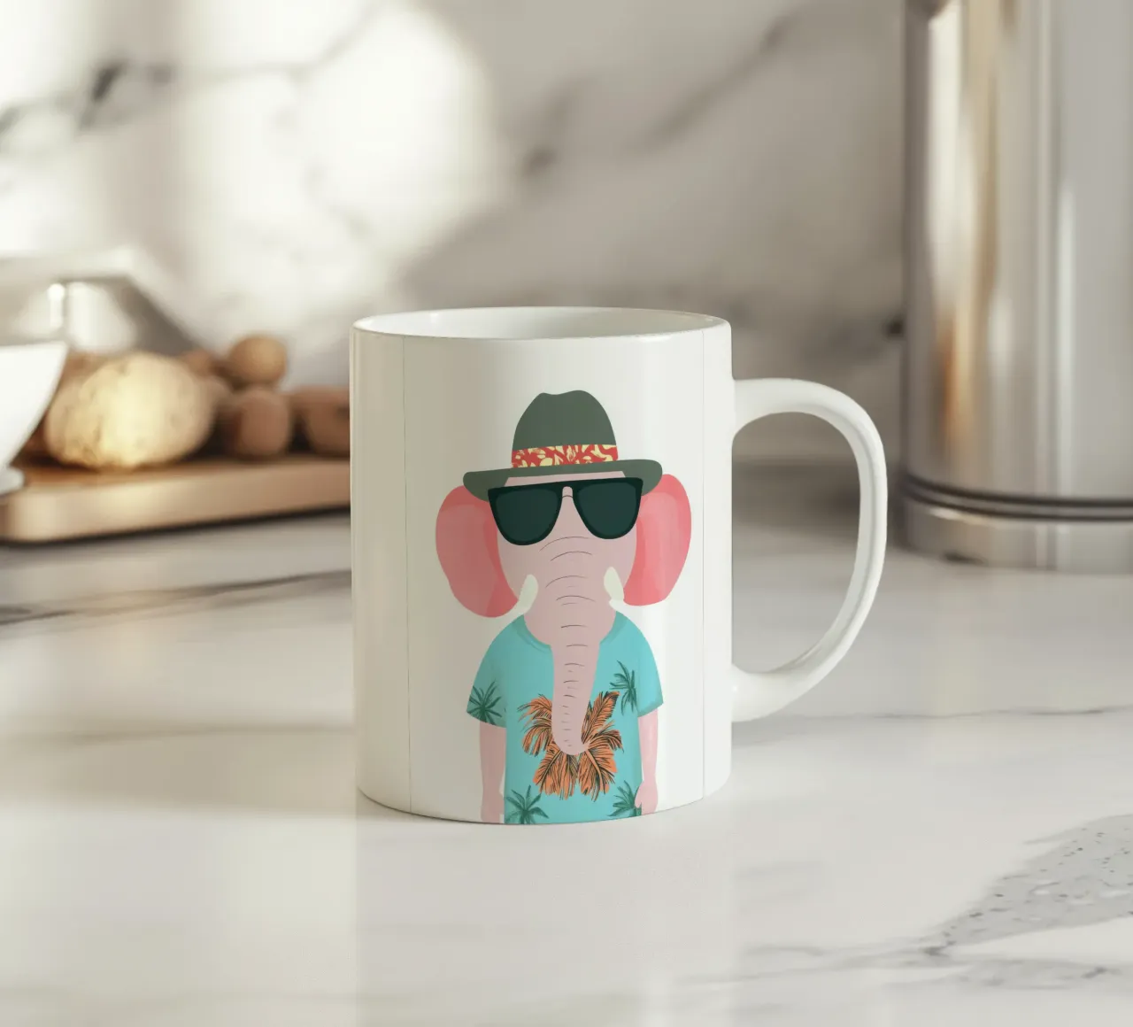 Elefante tropicale tazza in ceramica da So Cute Land - Affiches et posters