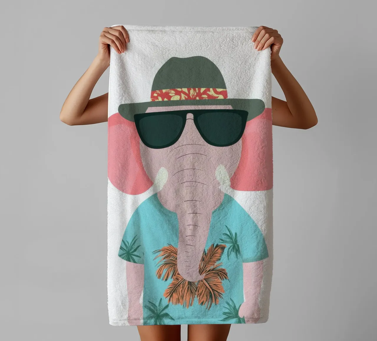 Elefante tropicale asciugamano da bagno da So Cute Land - Affiches et posters