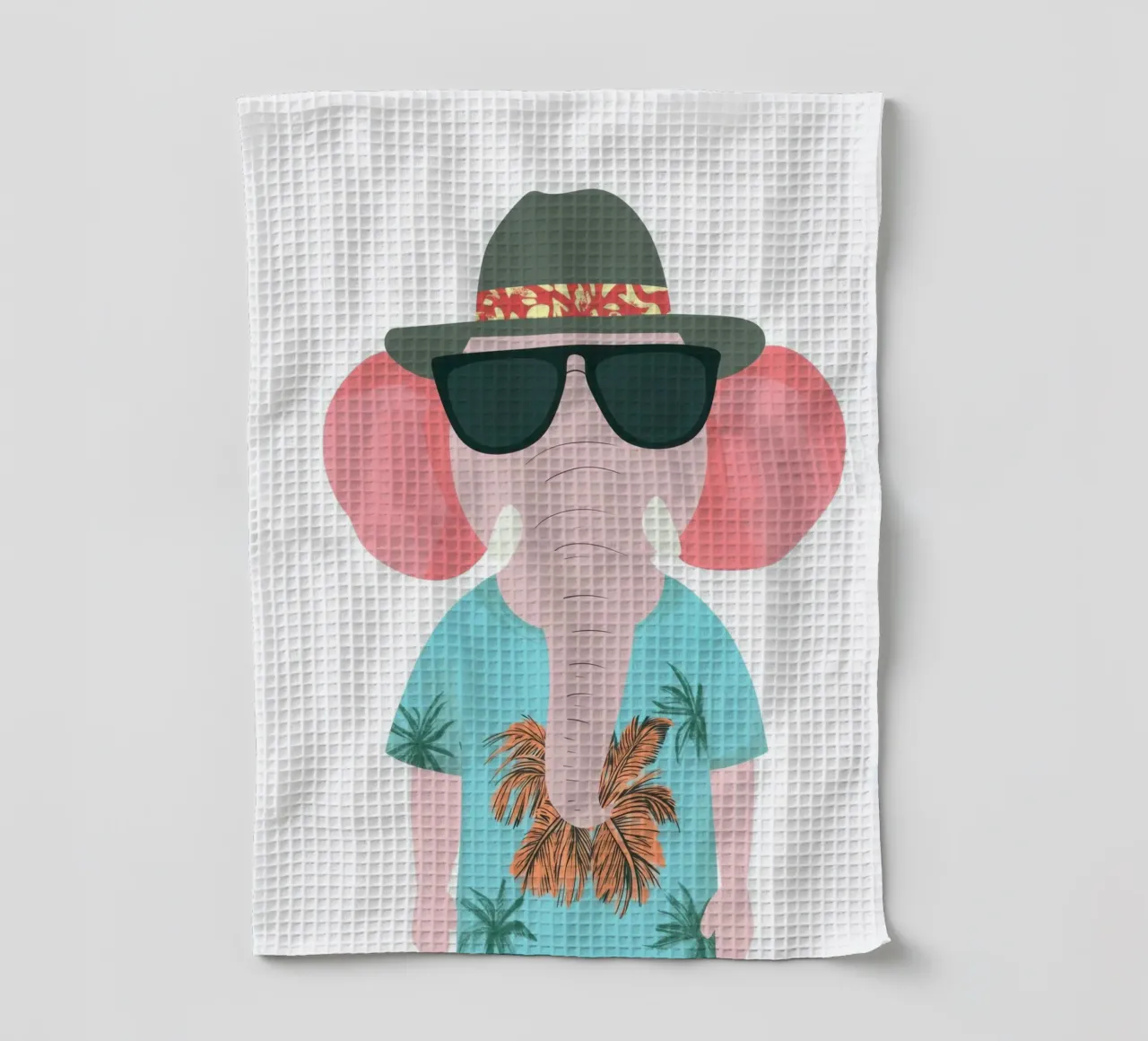 Tropical Elephant tea towel by So Cute Land - Affiches et posters