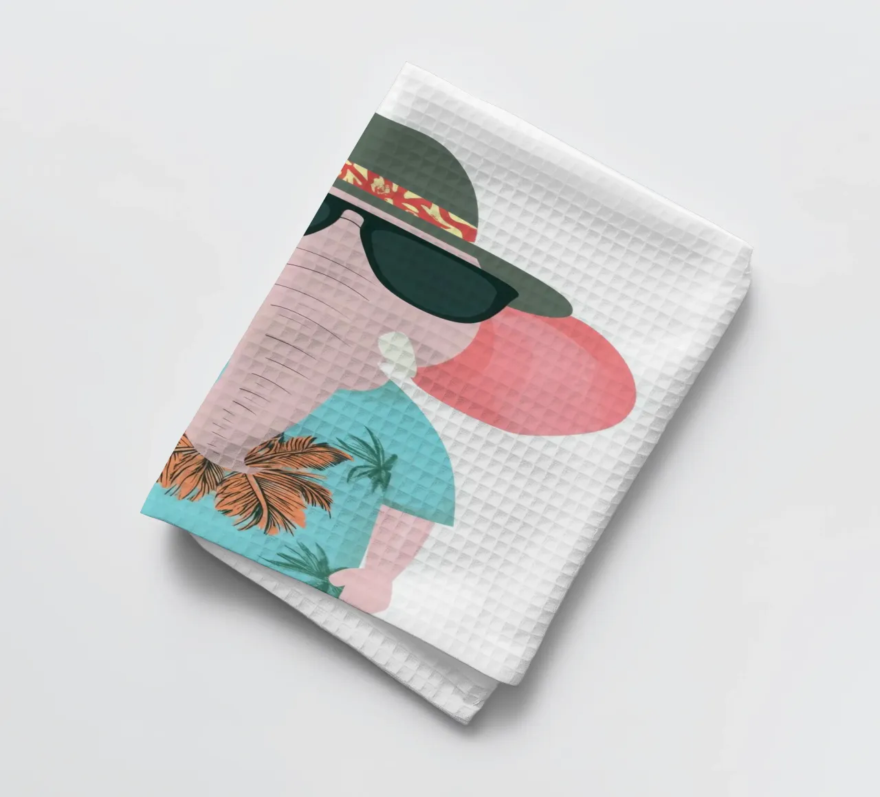 Tropical Elephant tea towel by So Cute Land - Affiches et posters