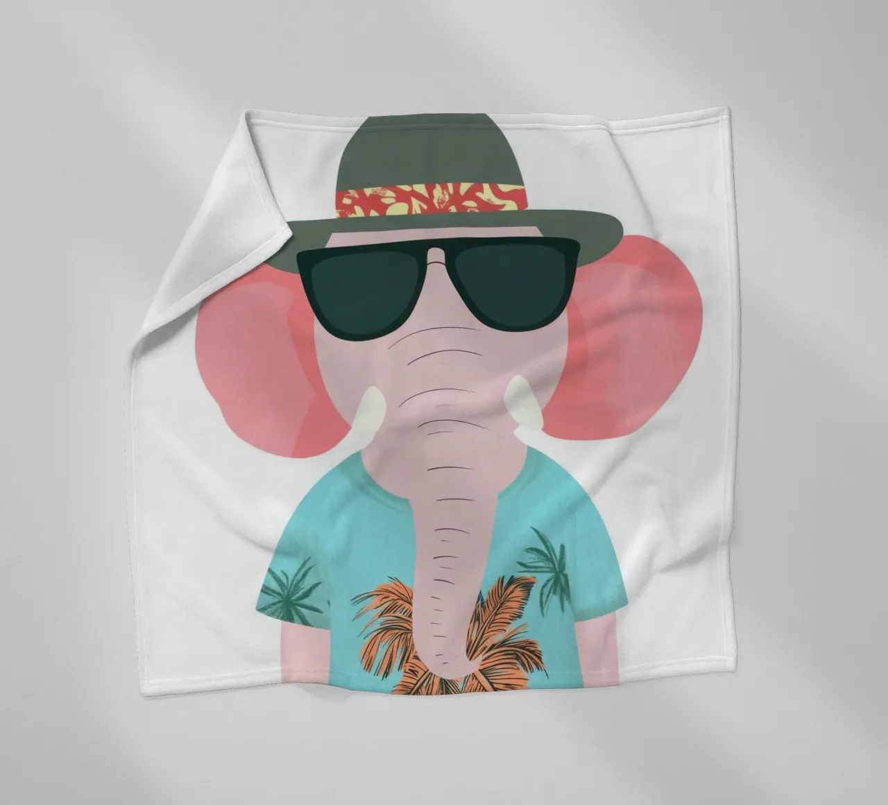Tropical Elephant fleece blanket by So Cute Land - Affiches et posters