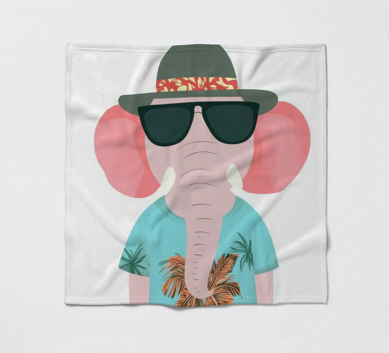 Tropical Elephant fleece blanket by So Cute Land - Affiches et posters