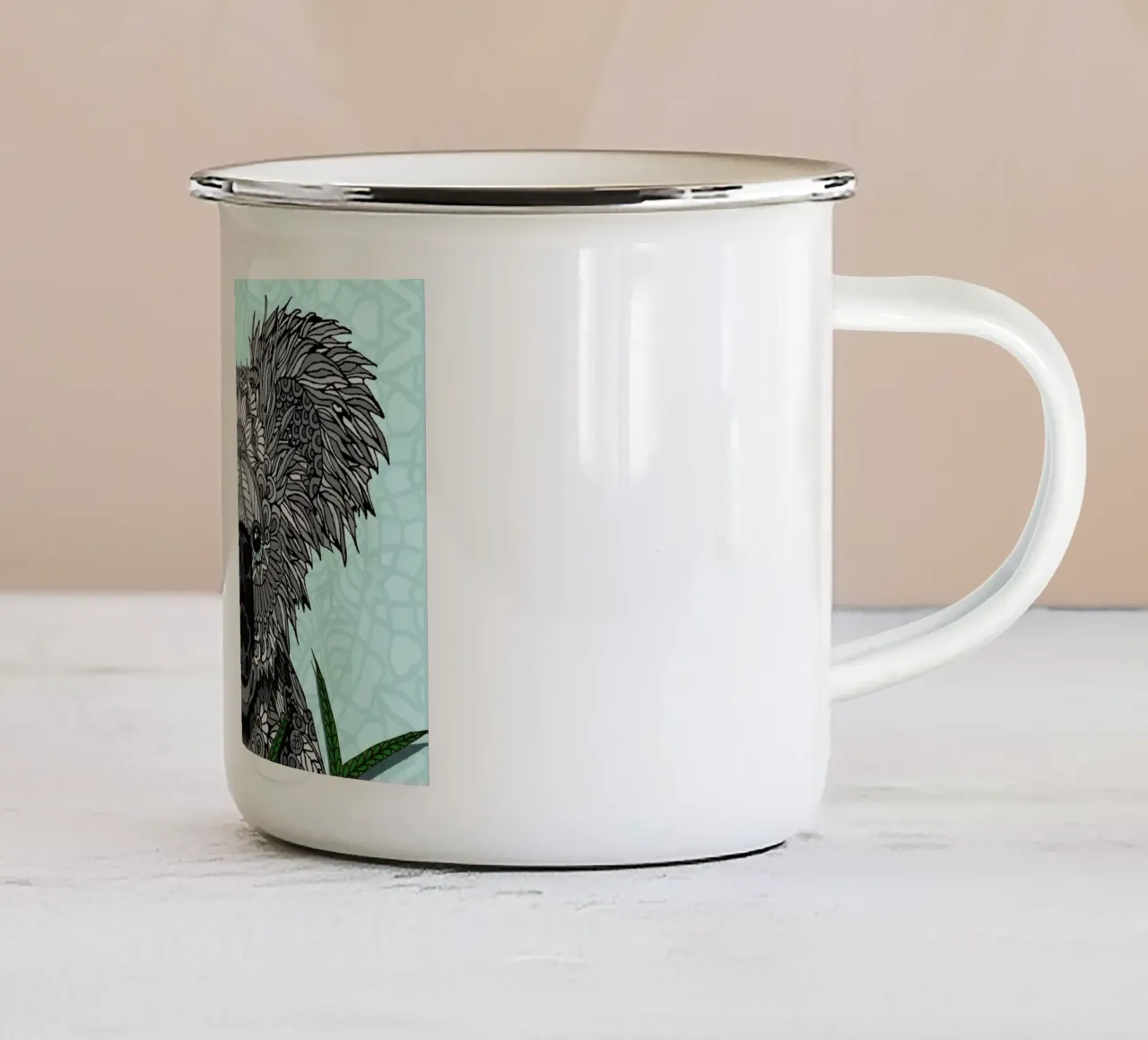 Koala tazza in smalto da Angelika Parker