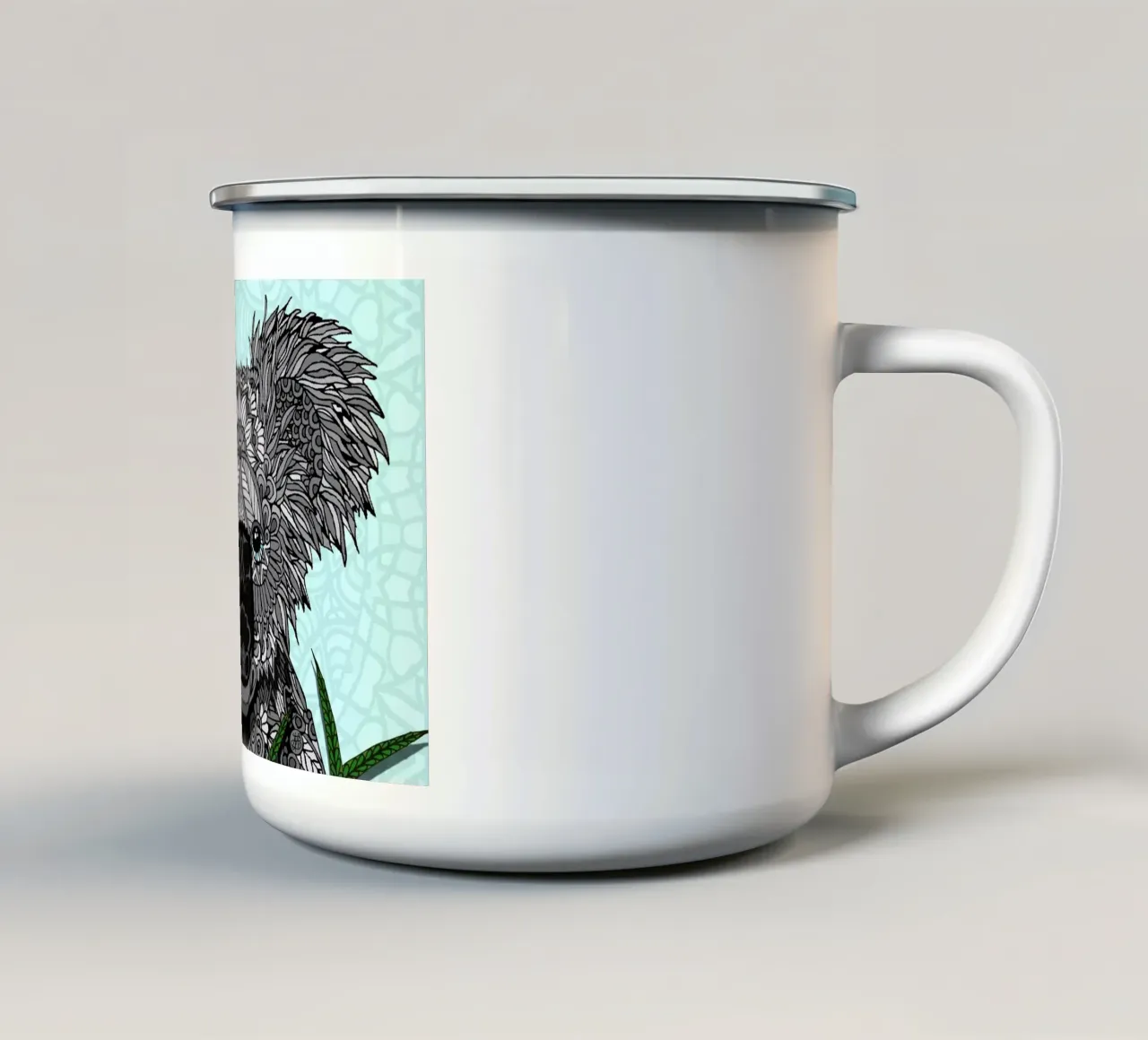 Koala tazza in smalto da Angelika Parker