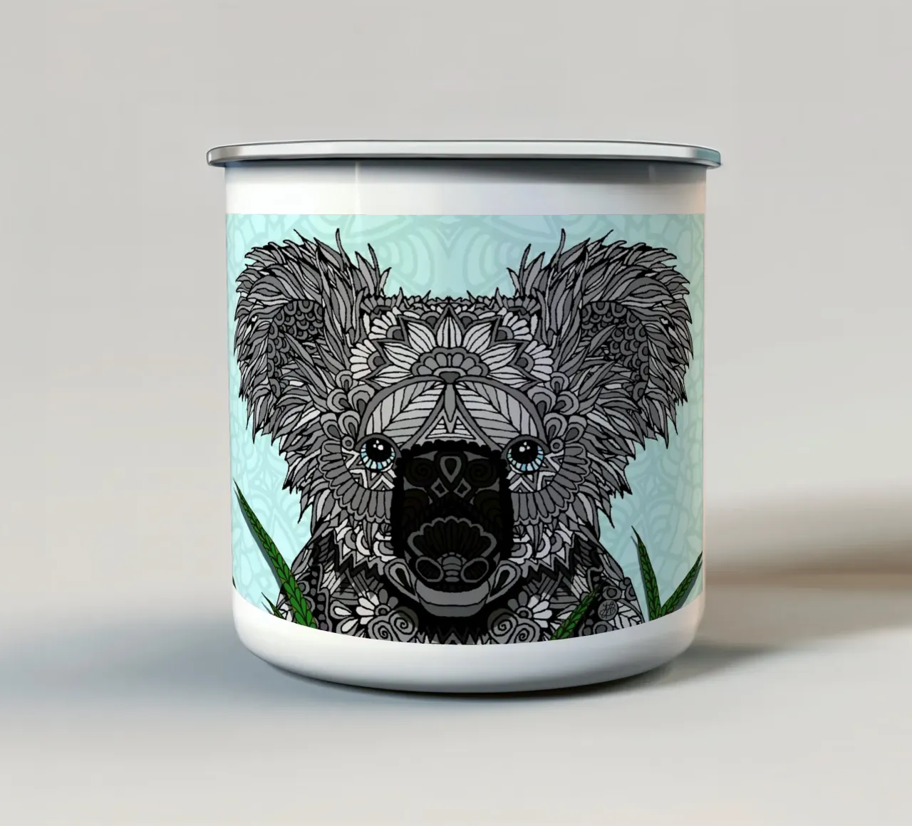 Koala tazza in smalto da Angelika Parker