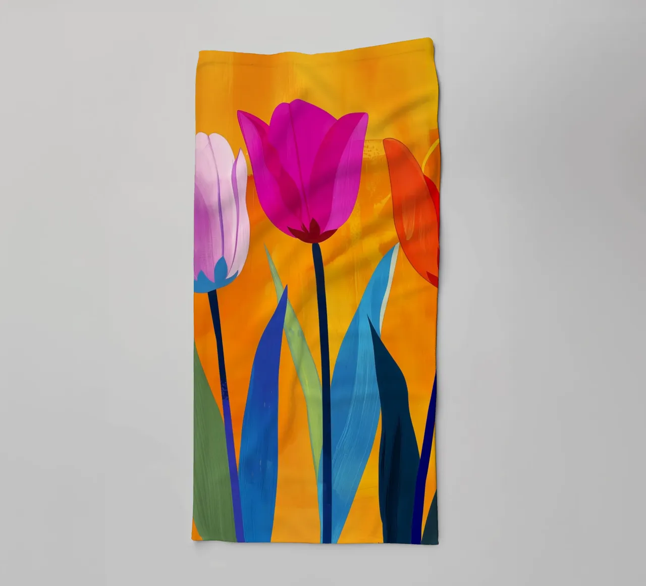 Tulipani colorati | Natura morta inondata di sole asciugamano da bagno da Autofocus