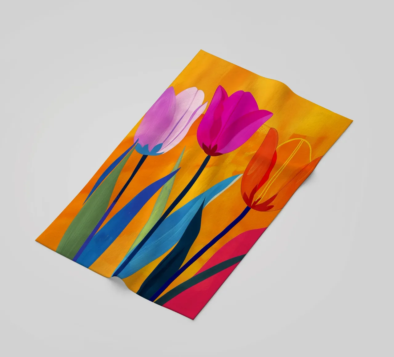 Tulipani colorati | Natura morta inondata di sole telo mare da Autofocus