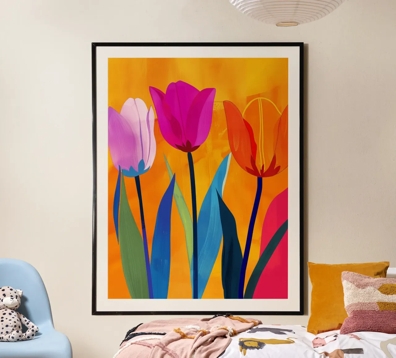 Tulipani colorati | Natura morta inondata di sole carta hahnemühle da Autofocus
