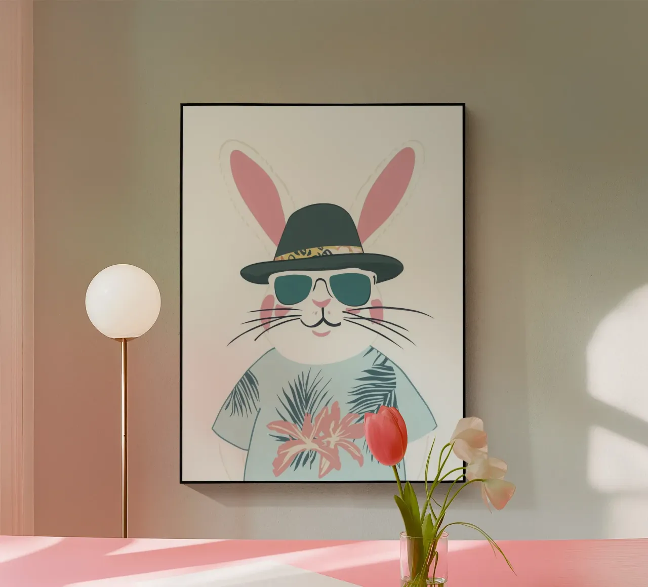 Coniglio tropicale plexiglass da So Cute Land - Affiches et posters