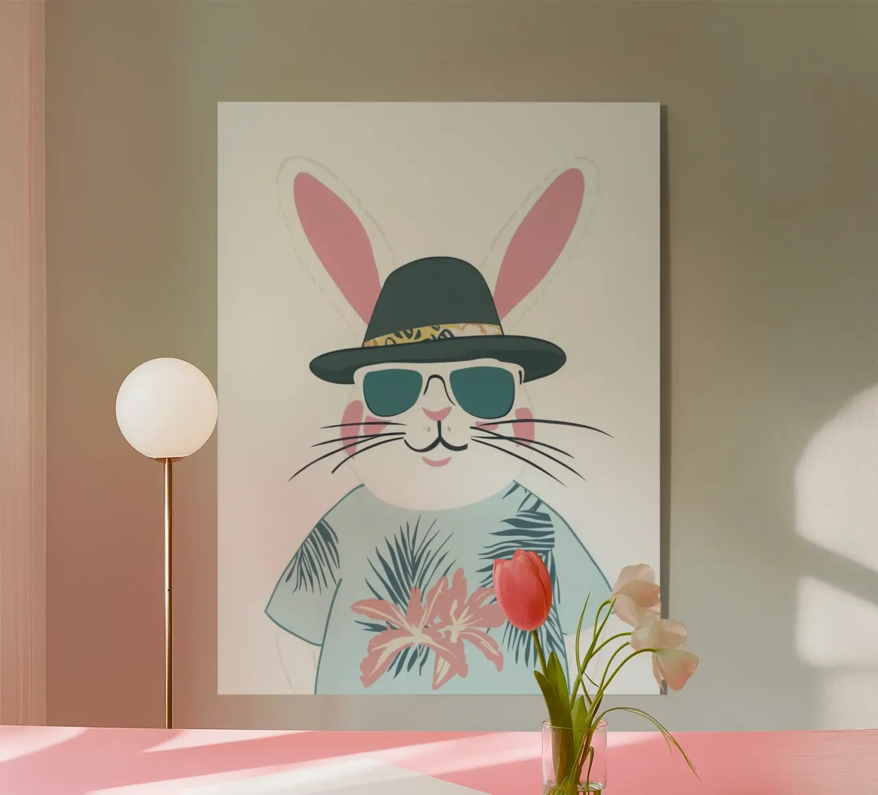 Coniglio tropicale plexiglass da So Cute Land - Affiches et posters