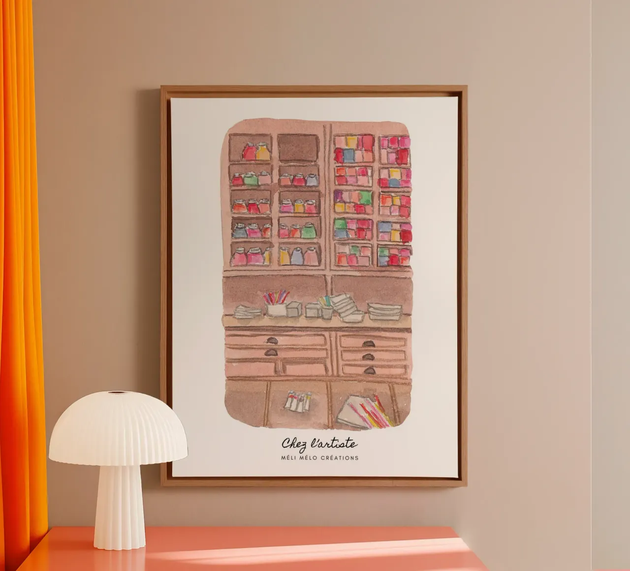 Beim Künstler zu Hause Leinwand mit Schattenfugenrahmen von melimelocreations
