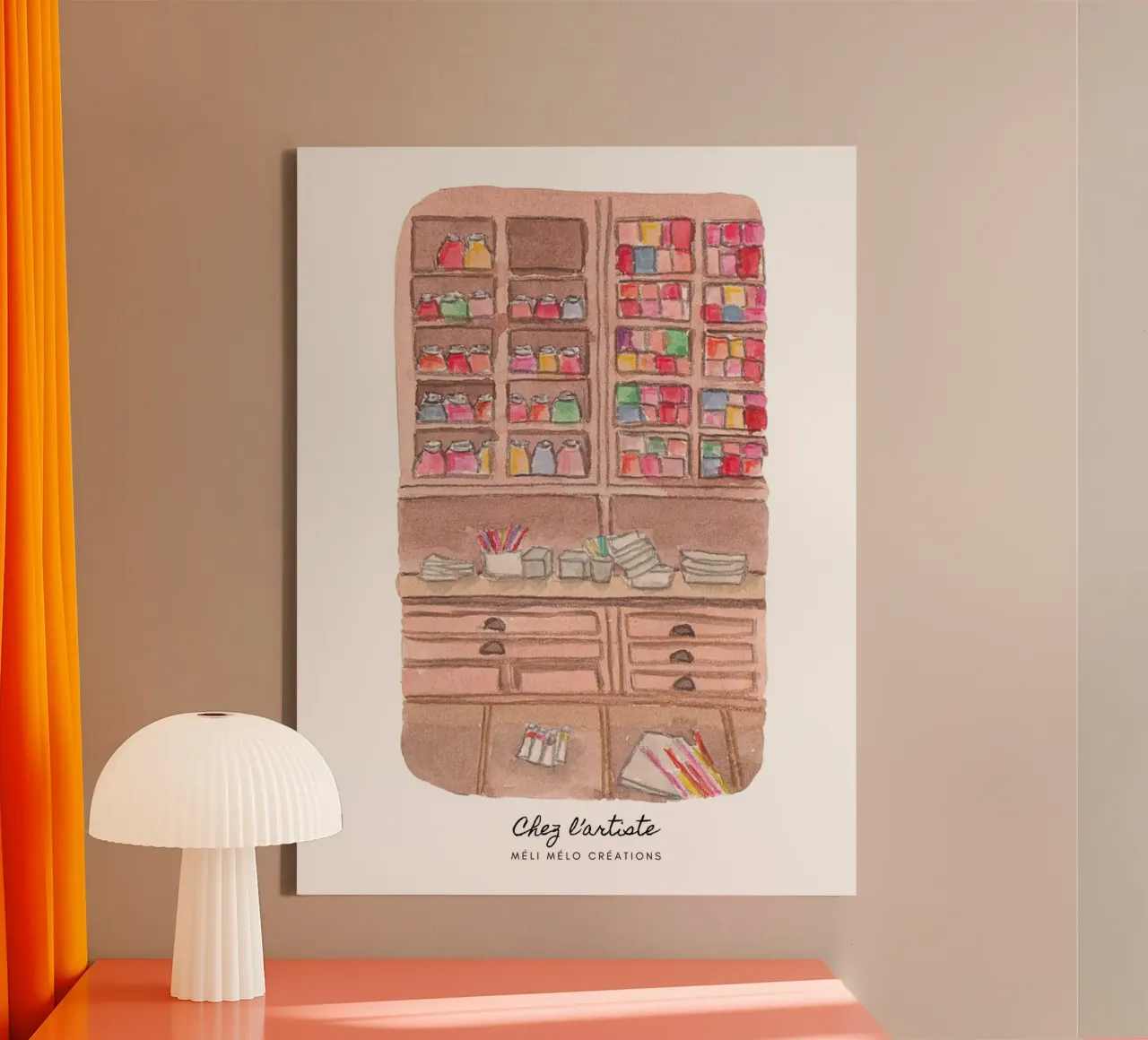 Beim Künstler zu Hause Leinwand mit Schattenfugenrahmen von melimelocreations
