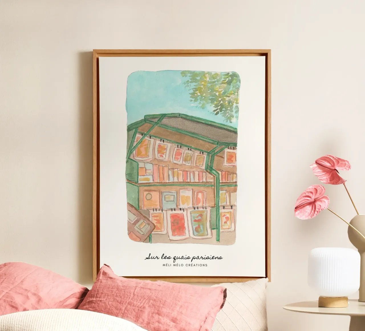On the quays of Paris canvas by melimelocreations
