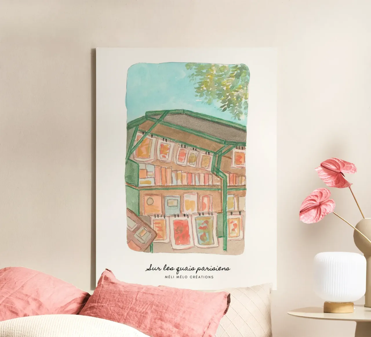 On the quays of Paris canvas by melimelocreations