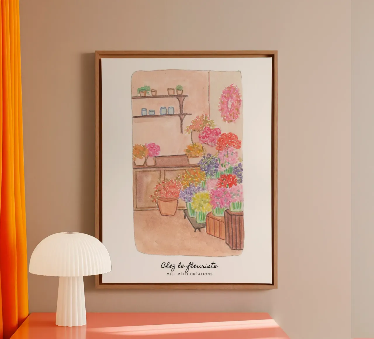 At the florist canvas with Floater frame by melimelocreations