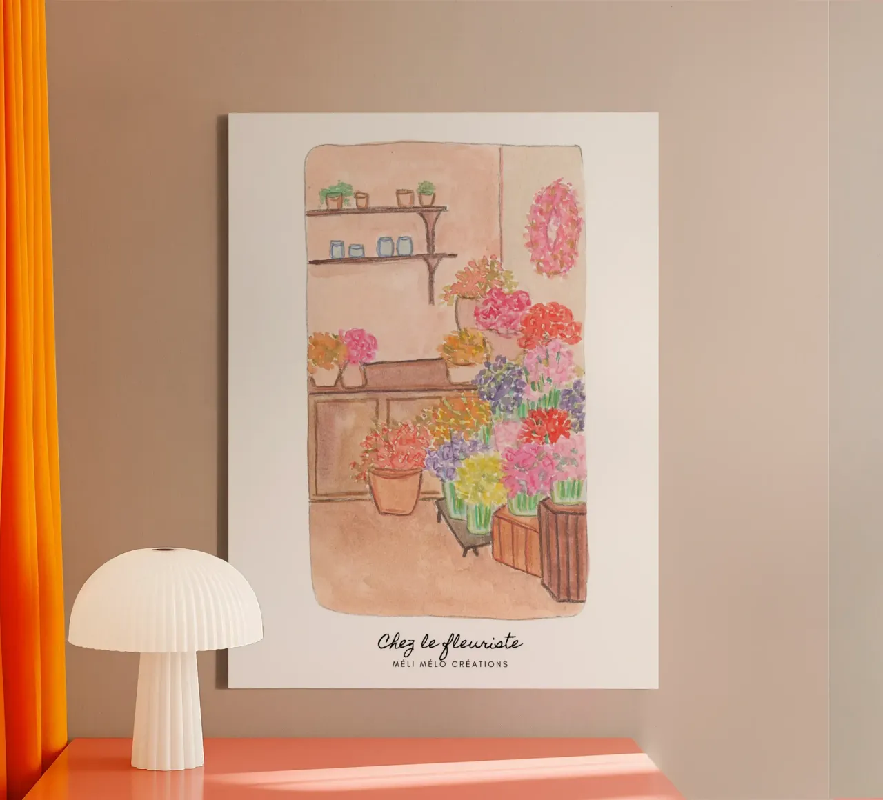 At the florist canvas with Floater frame by melimelocreations