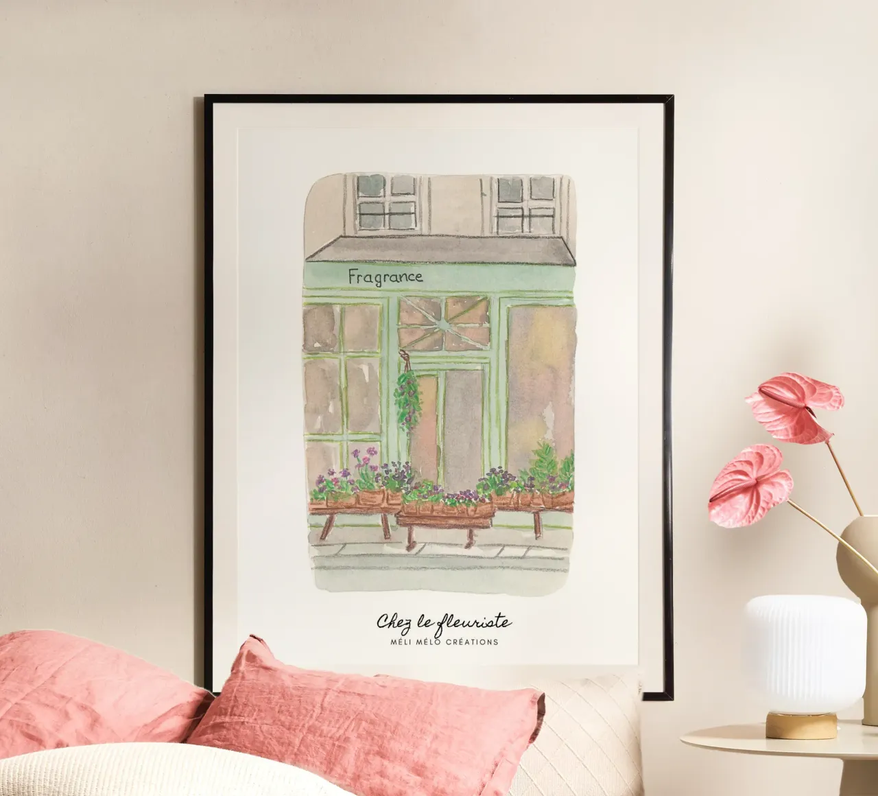 At the florist poster with aluminum frame by melimelocreations