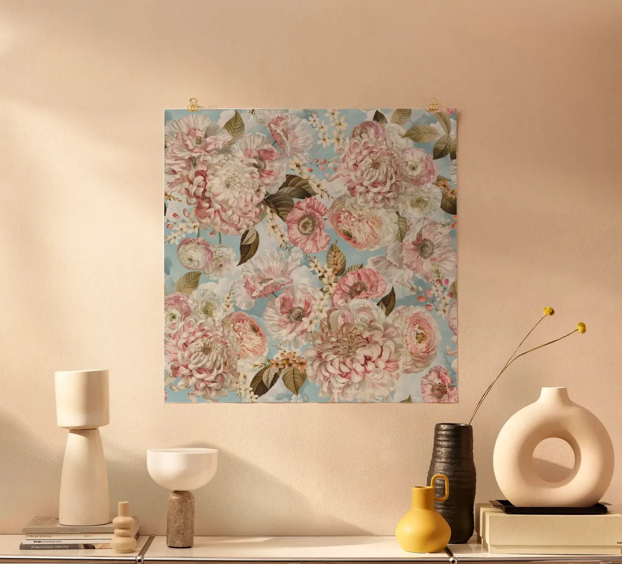 Giardino fiorito primaverile di peonie vintage poster da Flower Garden - Uta Naumann