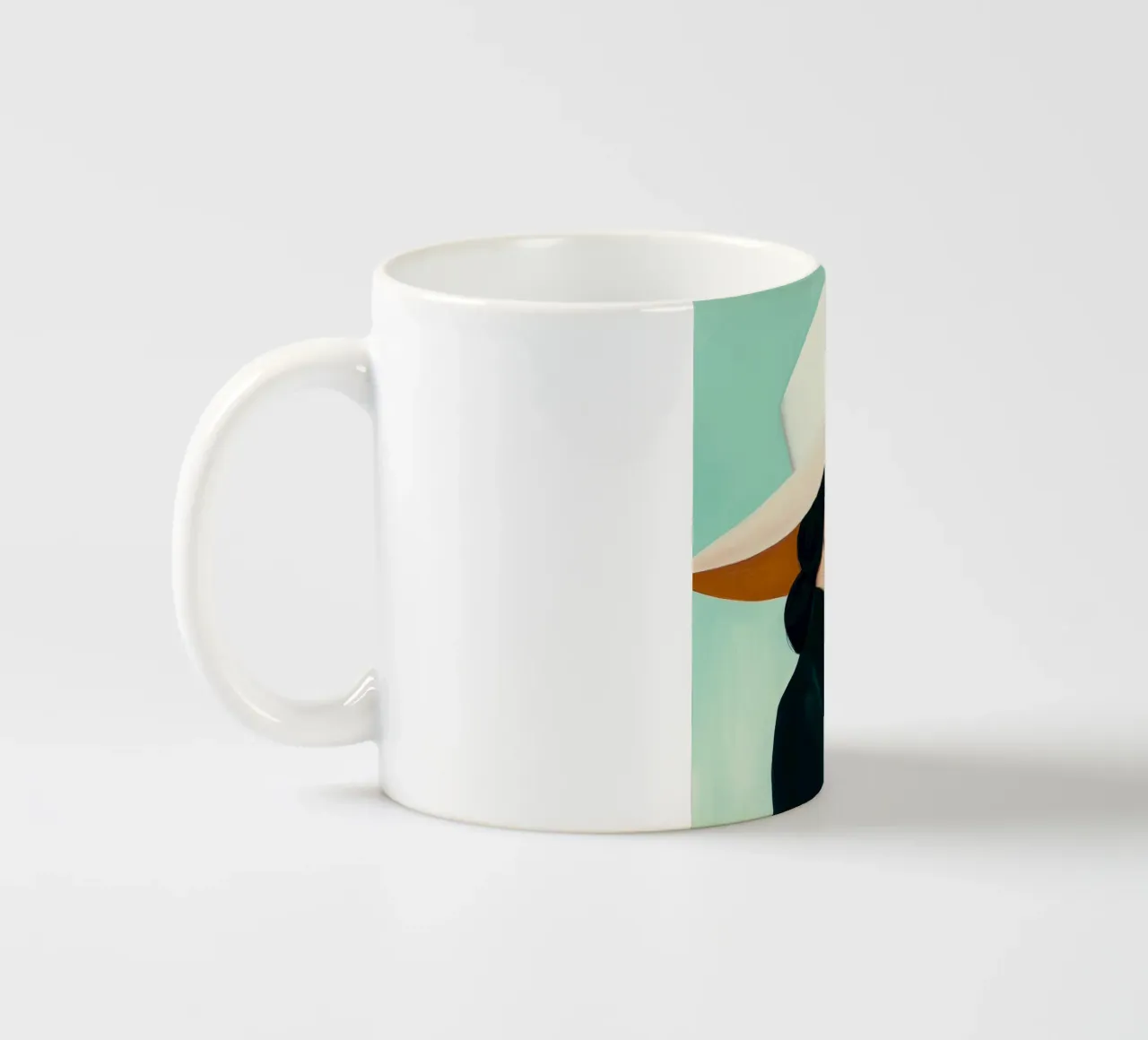 Signora con cappello bianco tazza in ceramica da Melloi Art Print