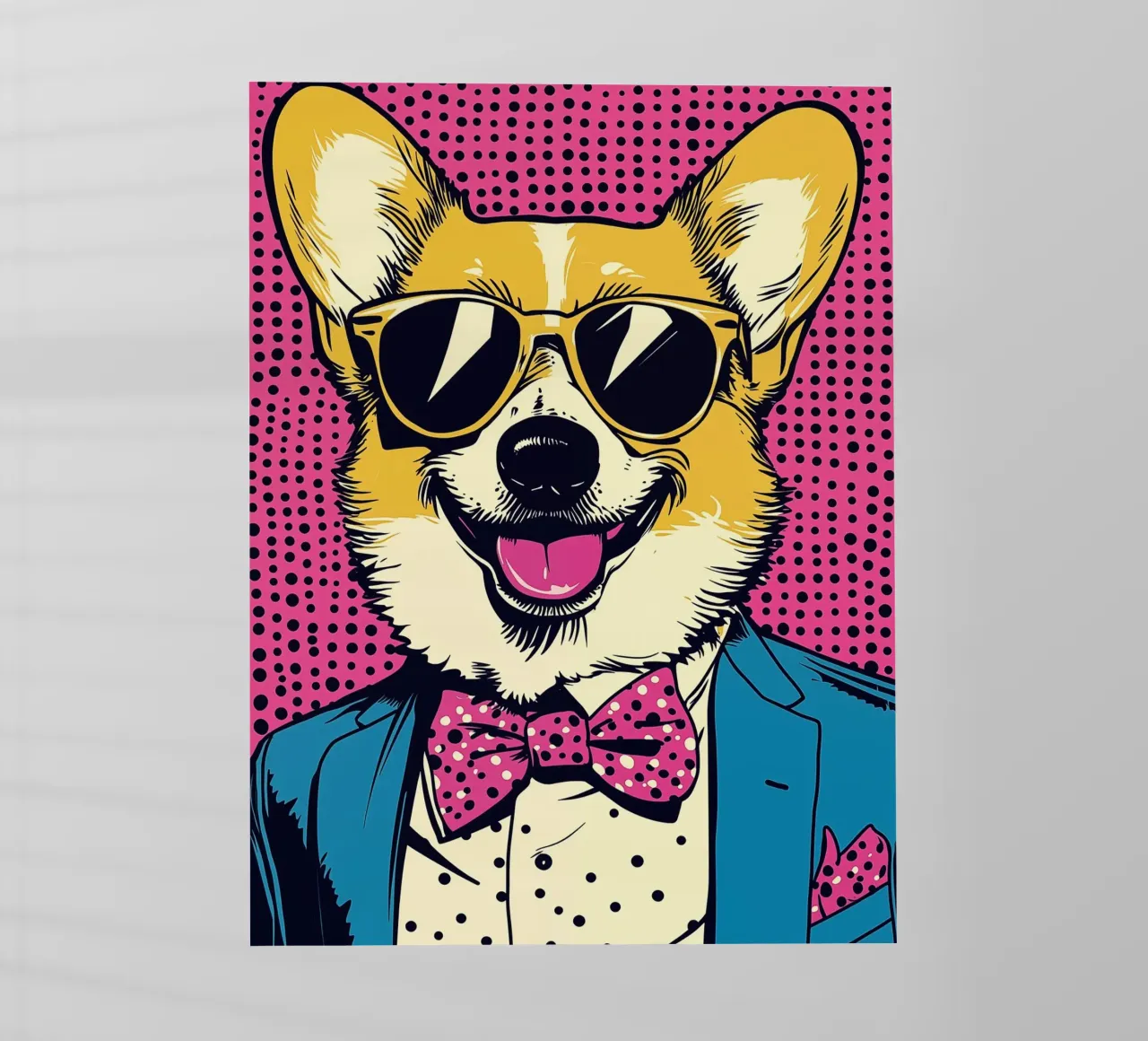 Corgi Boss Retro-Glamour Pop Art pellicola backlit da Autofocus