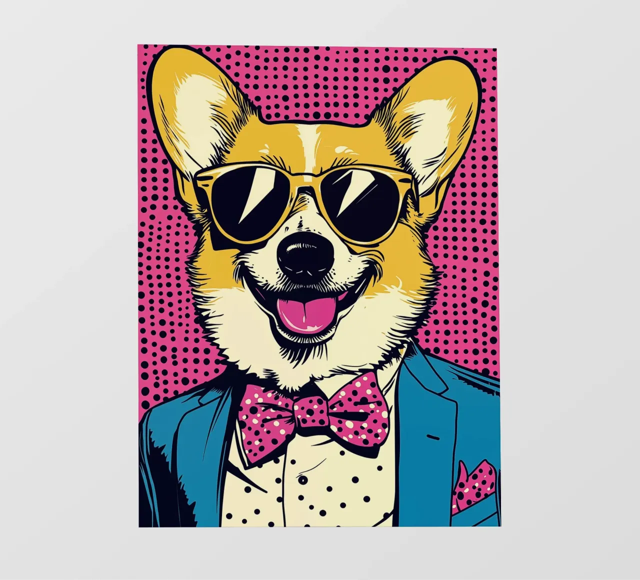 Corgi Boss Retro-Glamour Pop Art pellicola backlit da Autofocus