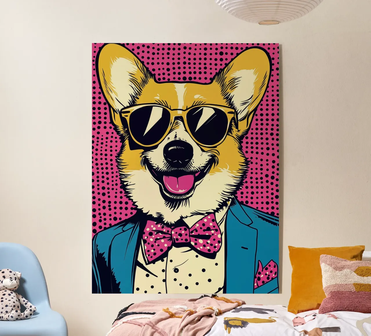 Corgi Boss Retro-Glamour Pop Art plexiglass da Autofocus