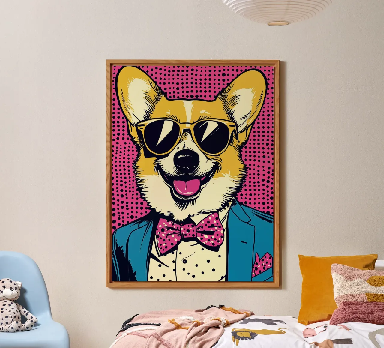Corgi Boss Retro-Glamour Pop Art alluminio dibond da Autofocus