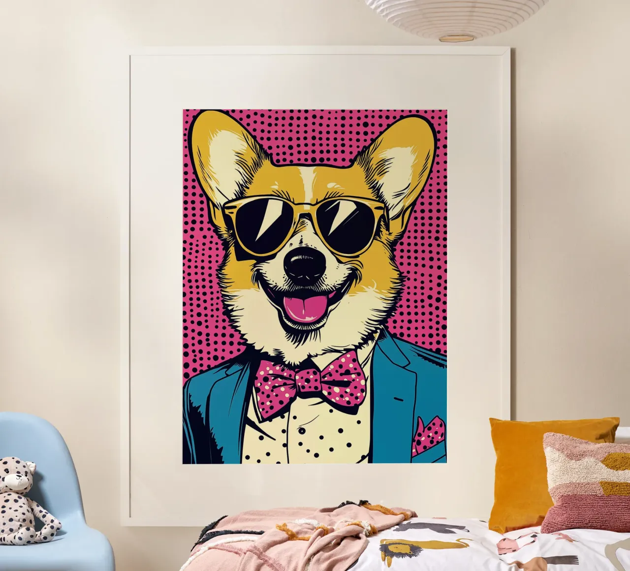 Corgi Boss Retro-Glamour Pop Art carta hahnemühle da Autofocus