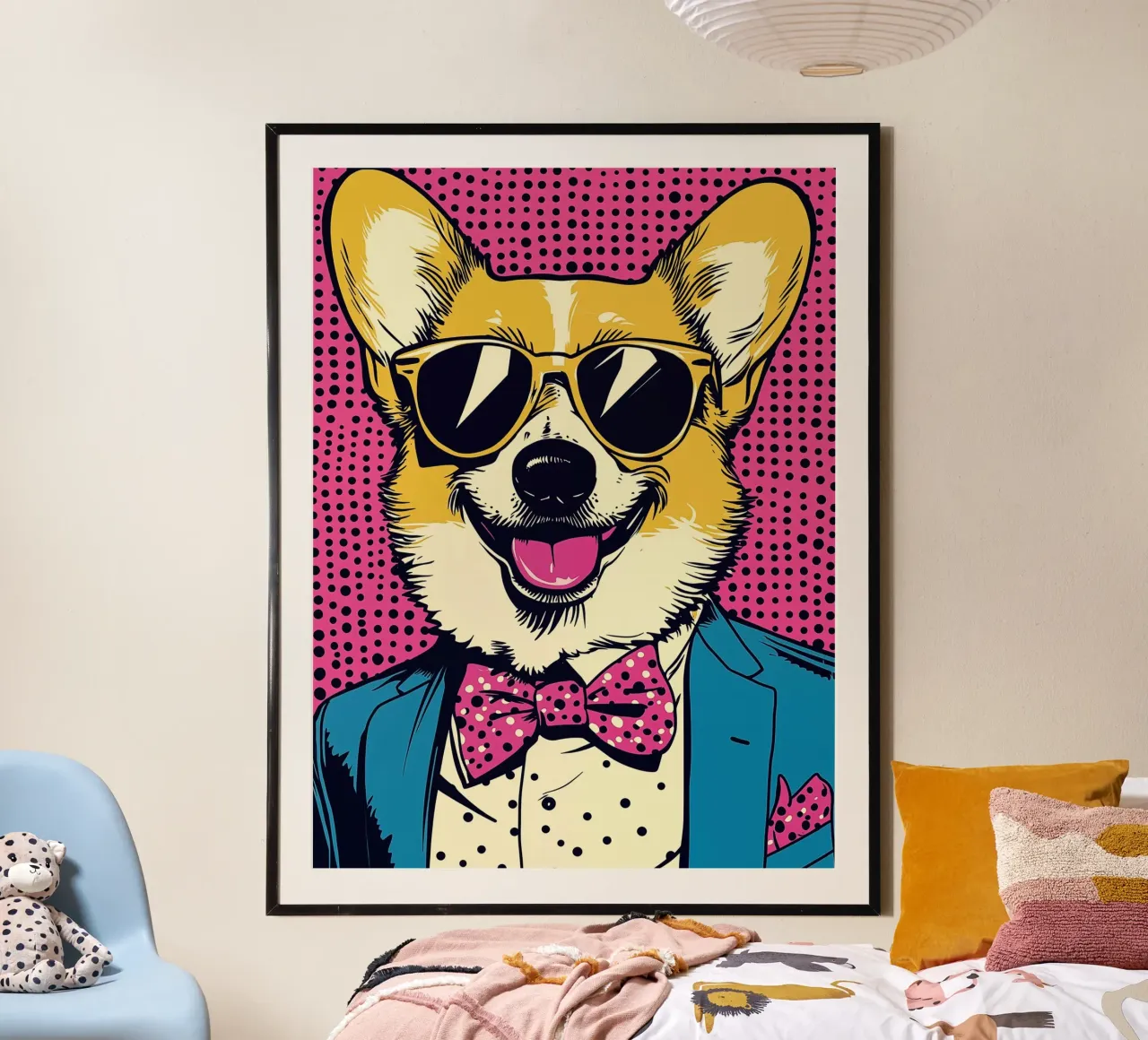 Corgi Boss Retro-Glamour Pop Art carta hahnemühle da Autofocus