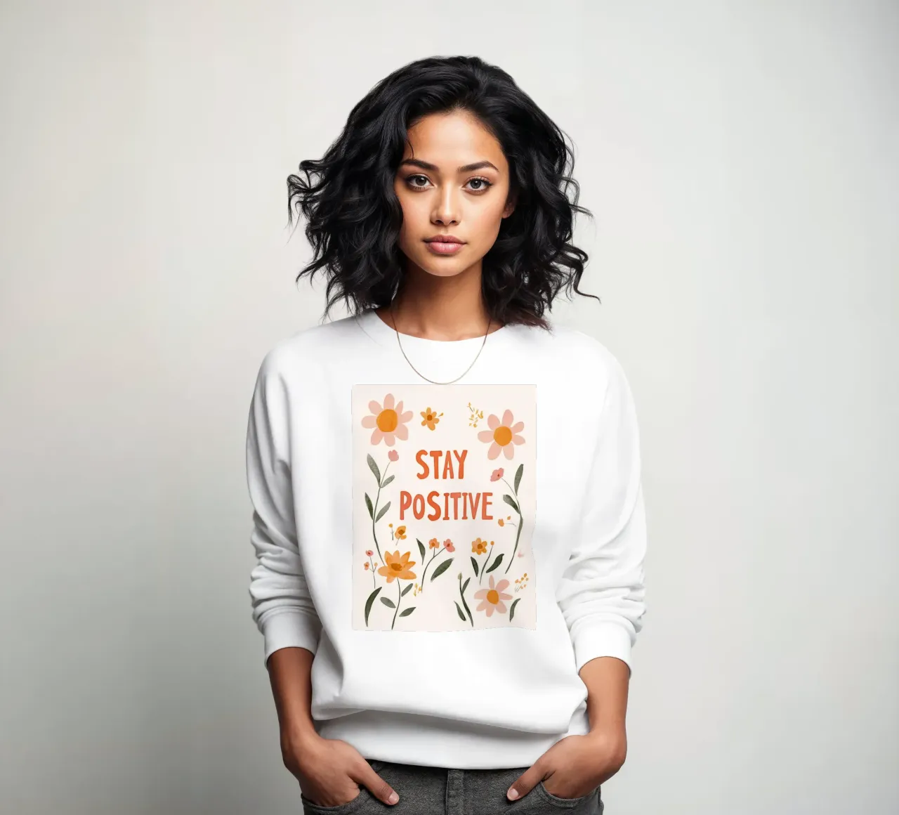 Stay Positive No 2 felpa da treechild
