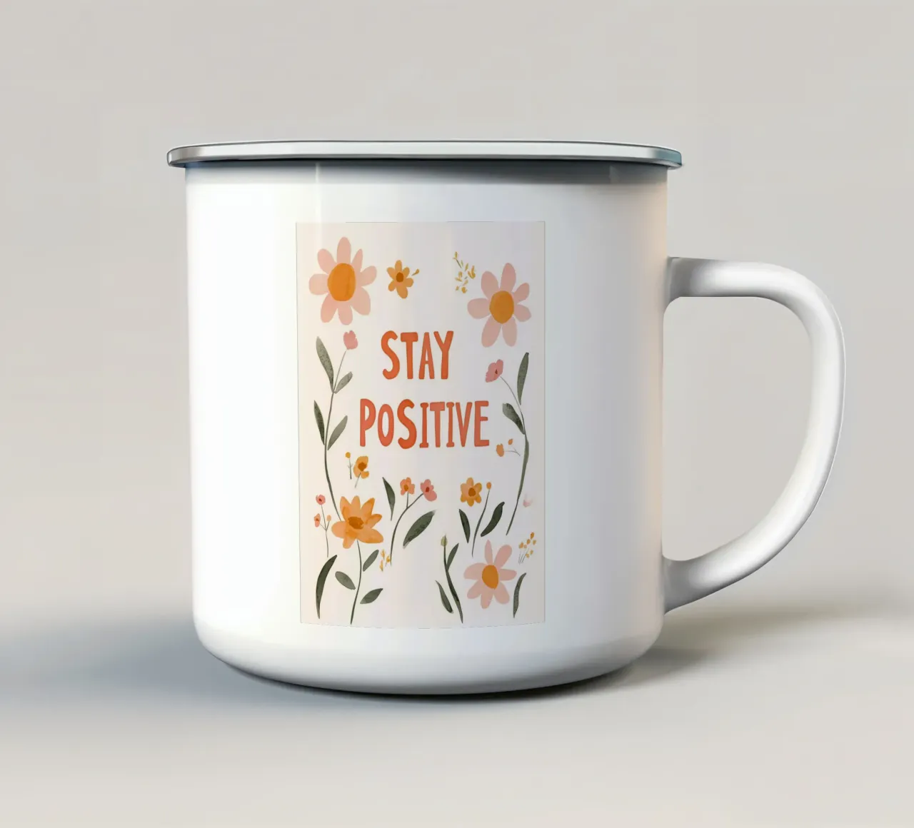 Stay Positive No 2 tazza in smalto da treechild