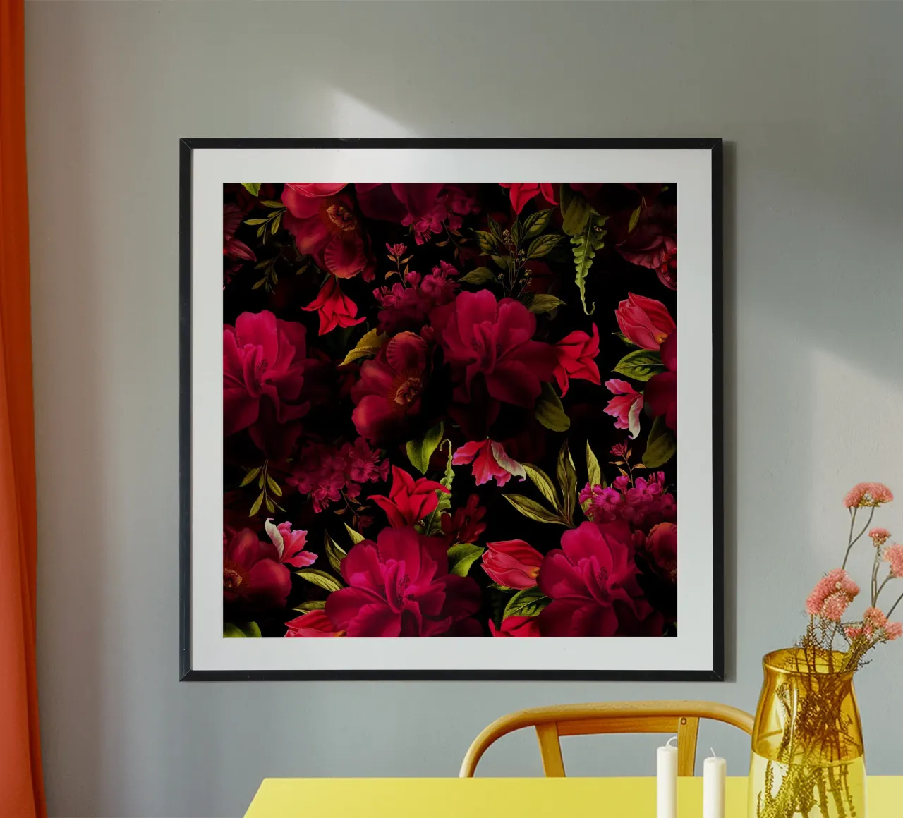 Scuro Moody Borgogna Midnight Vintage Fiori Giardino carta hahnemühle da Flower Garden - Uta Naumann