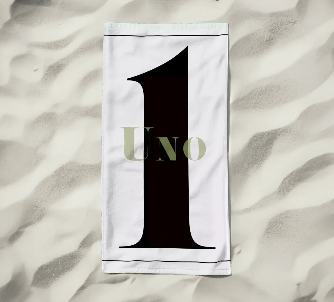 Numero 1 beach towel by In Full Color