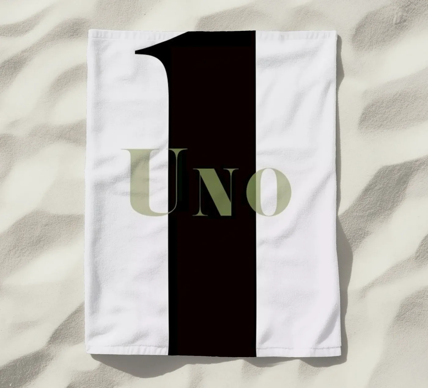 Numero 1 beach towel by In Full Color