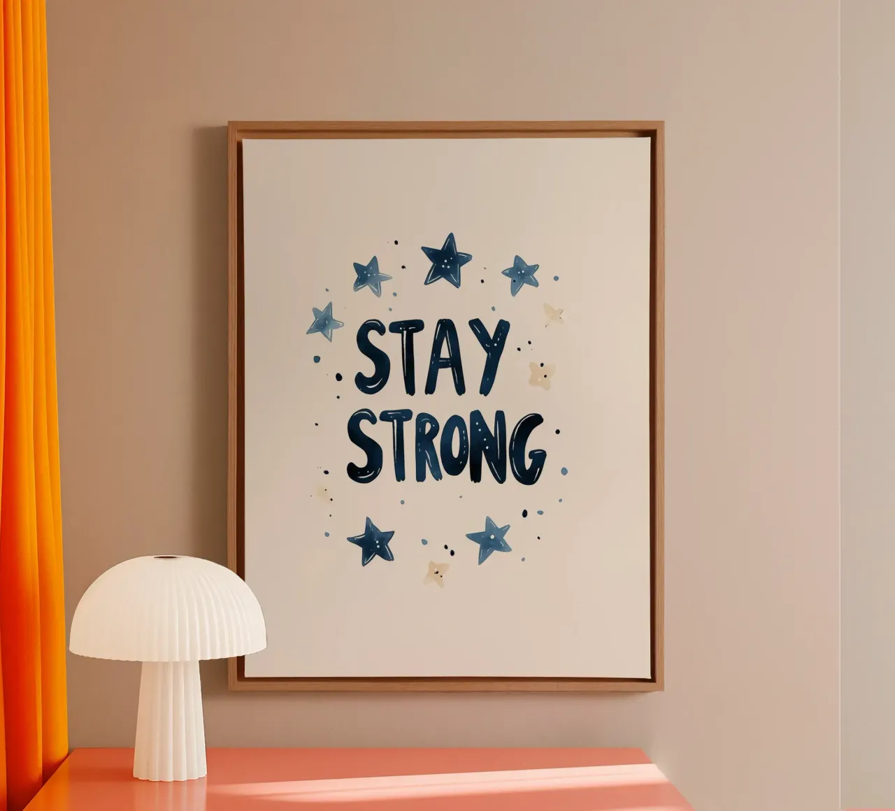 Stay Strong No 3 tela con Cornice a cassetta da treechild