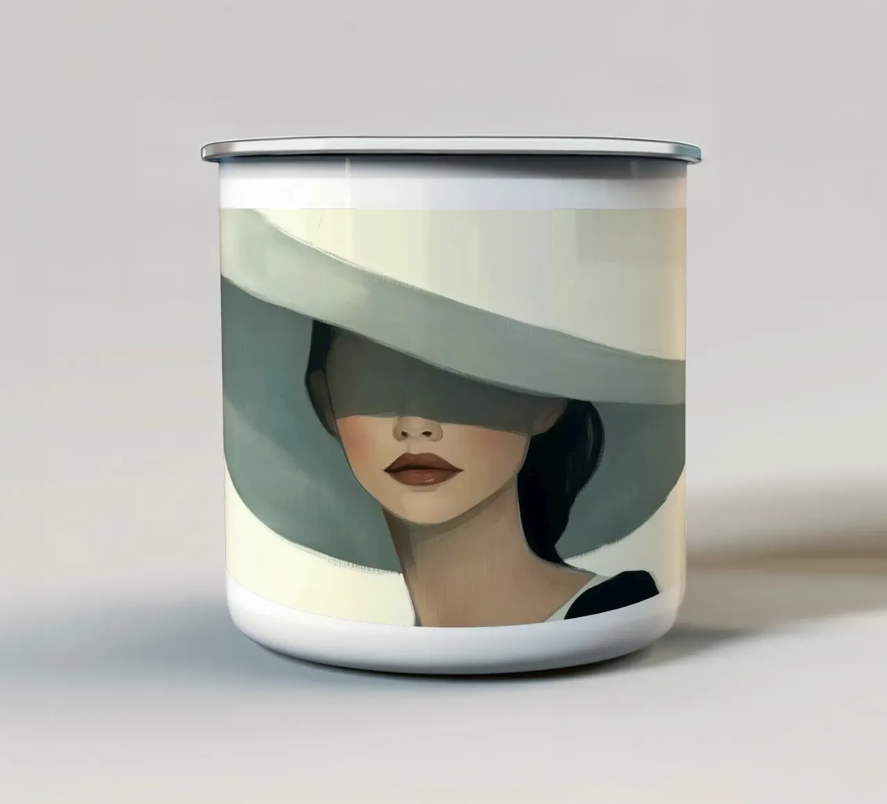 Ritratto di donna tazza in smalto da Melloi Art Print
