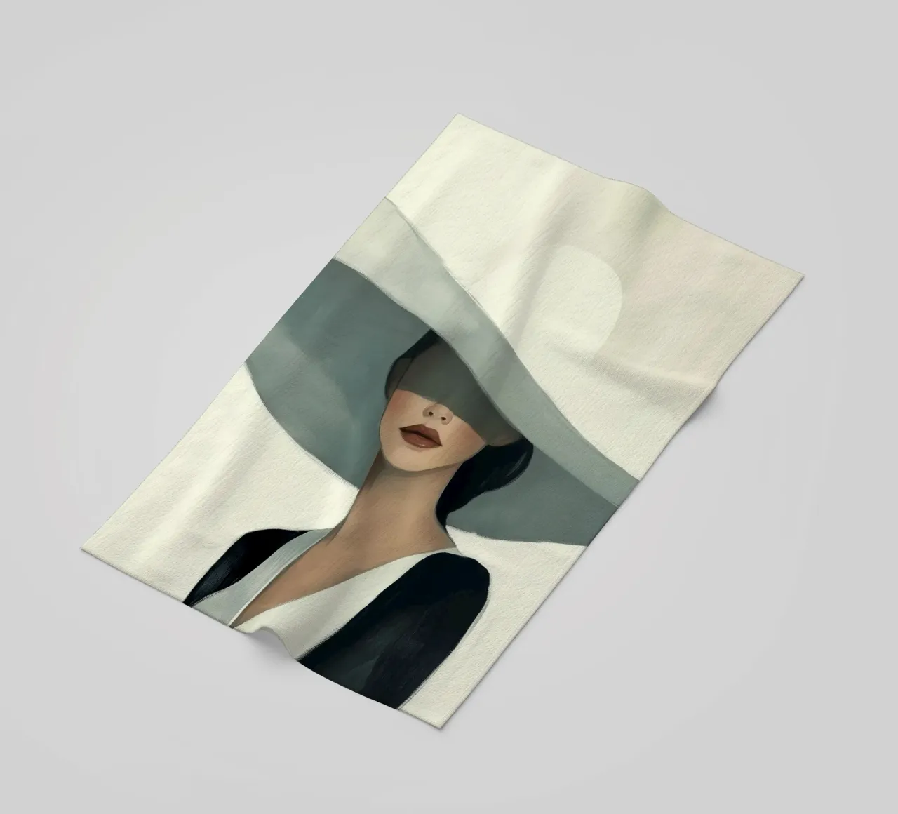 Woman Portrait beach towel by Melloi Art Print
