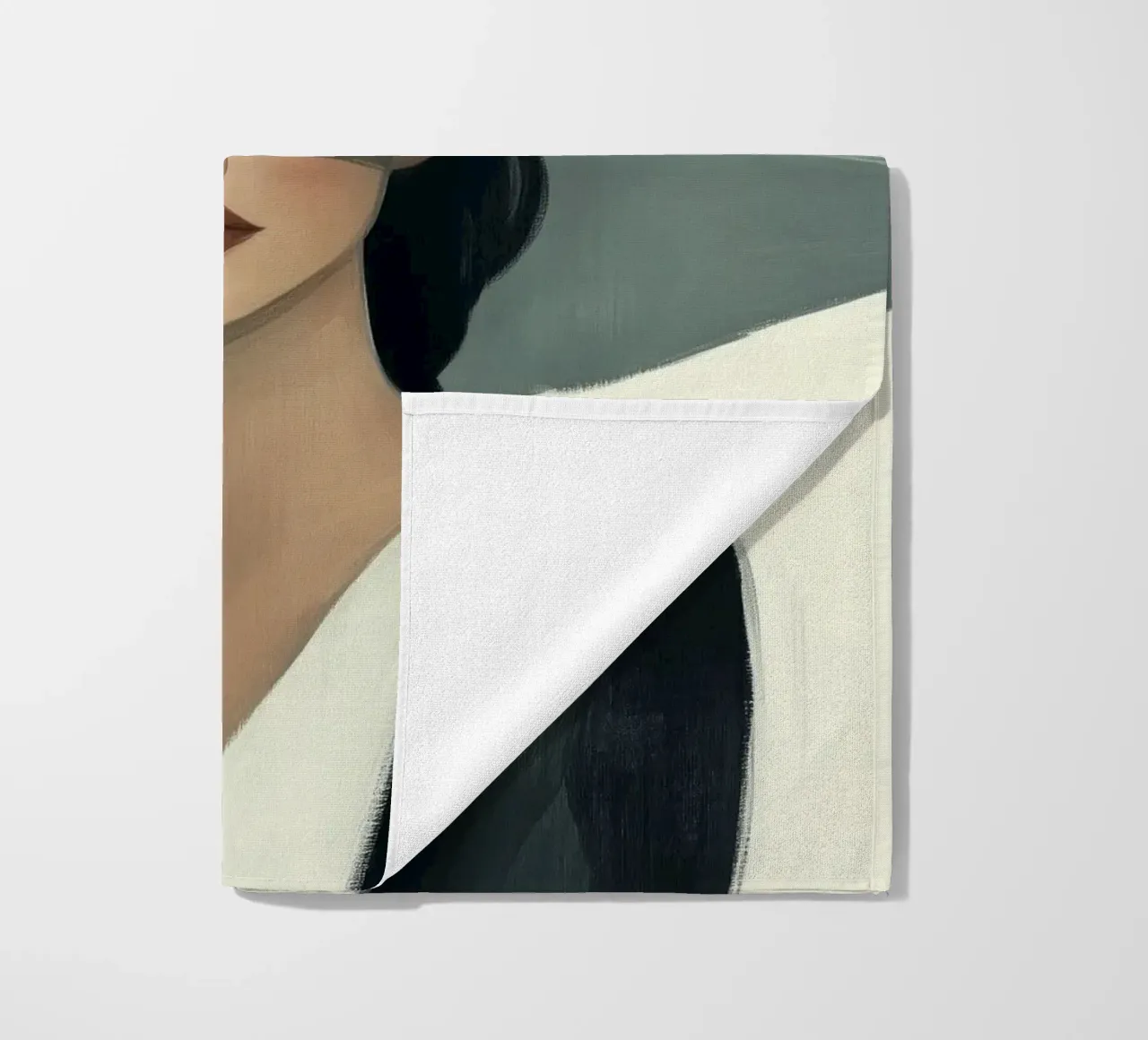 Woman Portrait beach towel by Melloi Art Print