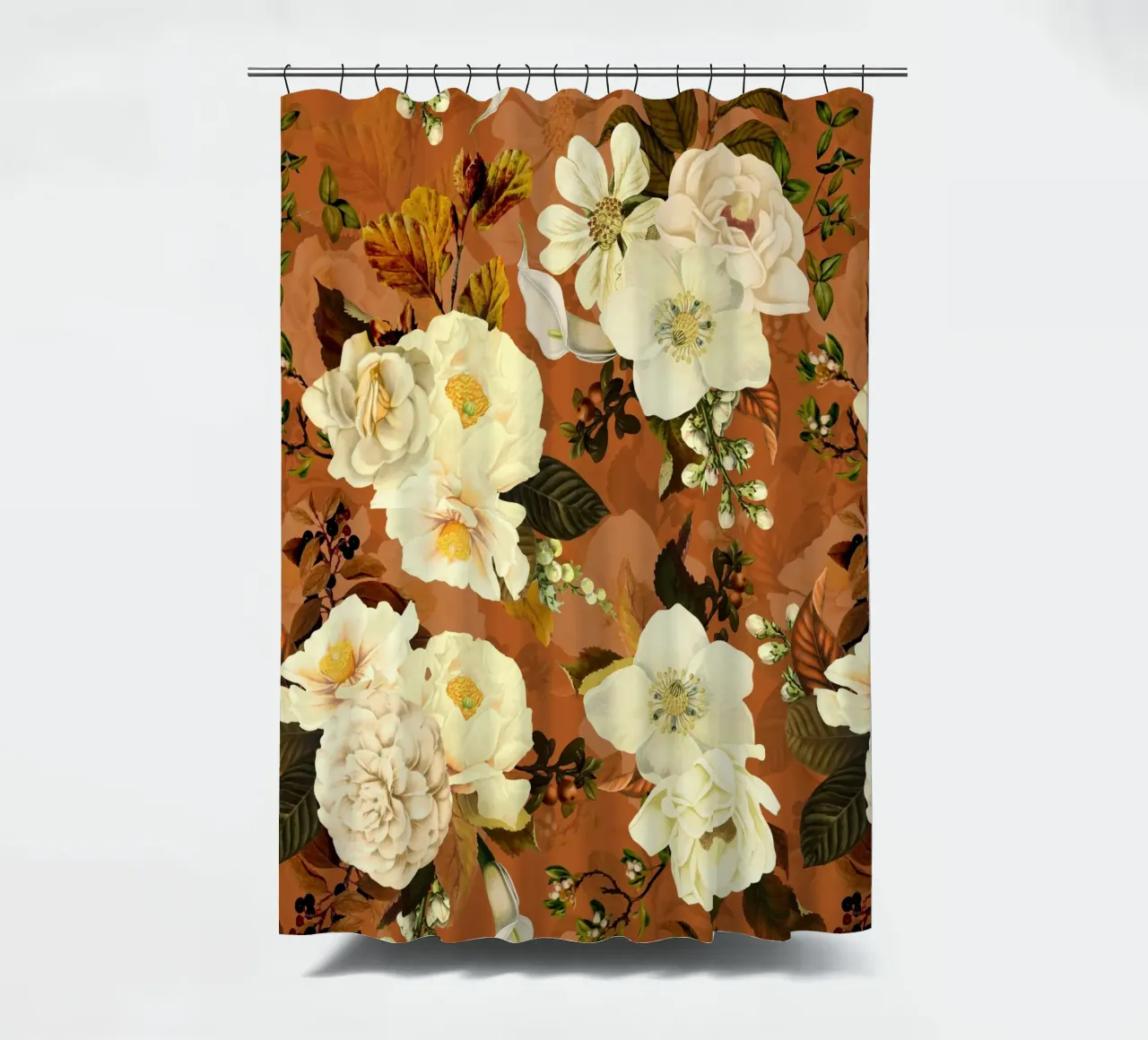 Creme Nostalgischer Herbstblumengarten Duschvorhang von Flower Garden - Uta Naumann