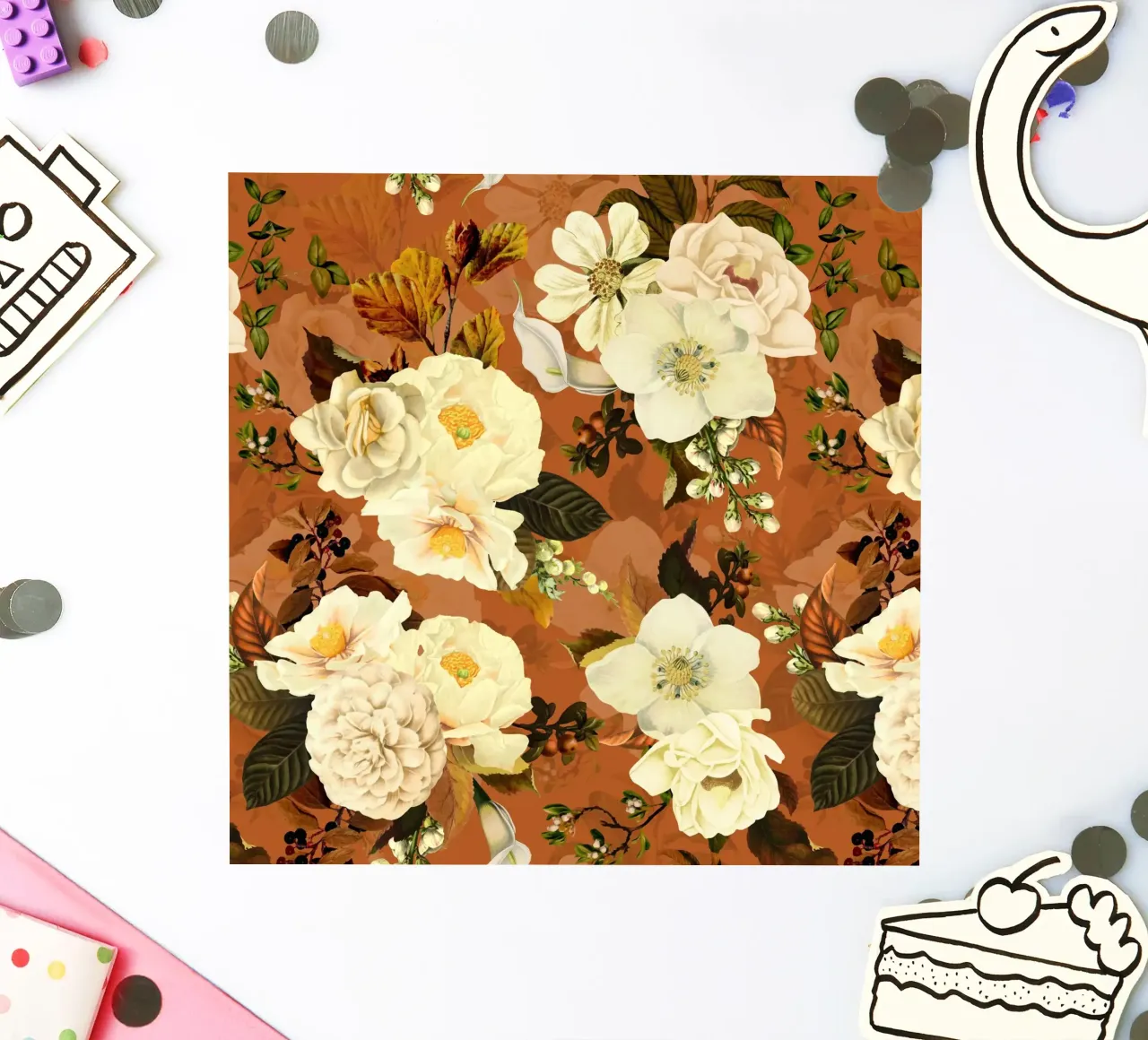 Cream Nostalgic Autumnal Flower Garden sticker by Flower Garden - Uta Naumann