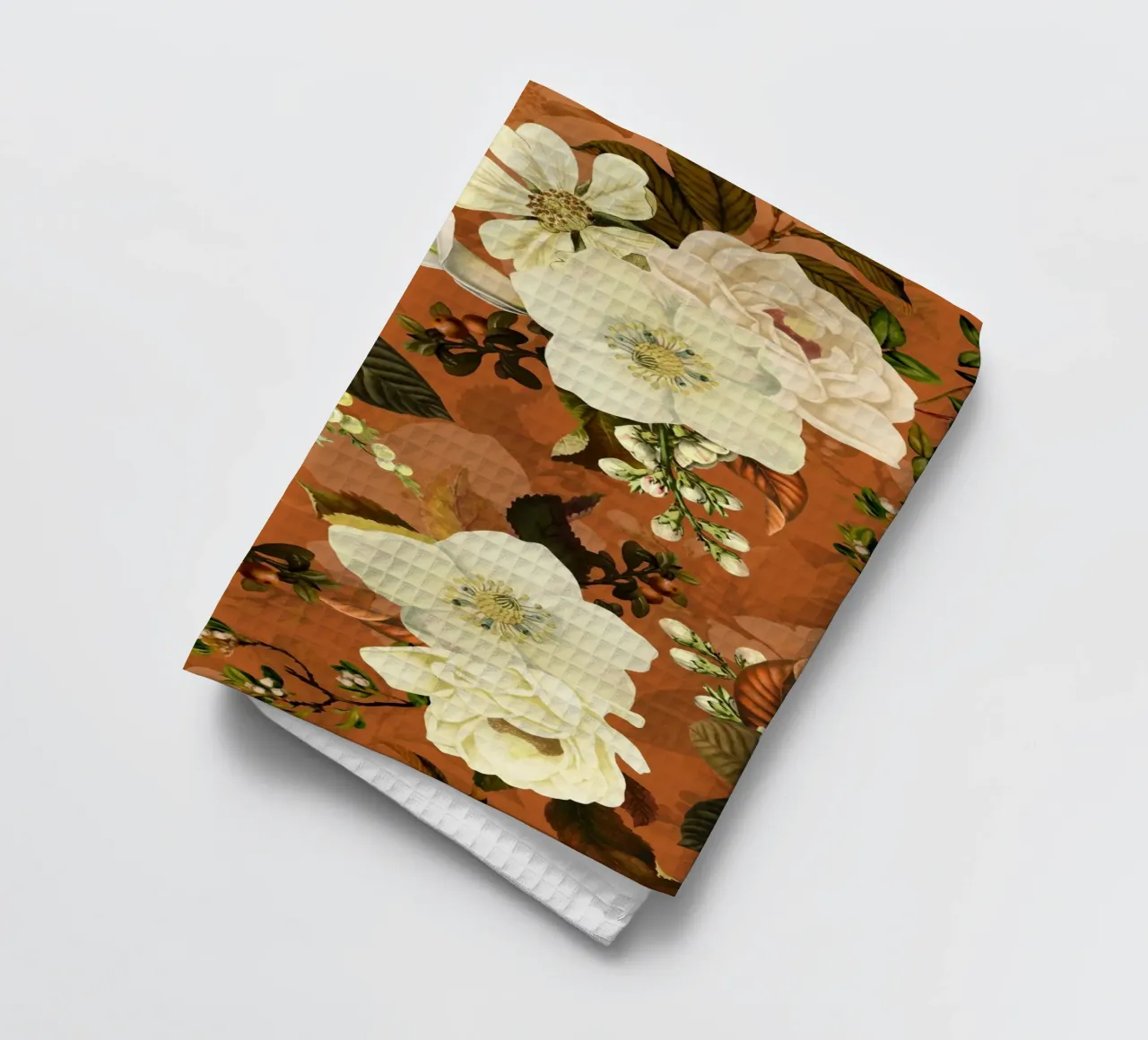 Creme Nostalgischer Herbstblumengarten Geschirrtuch von Flower Garden - Uta Naumann
