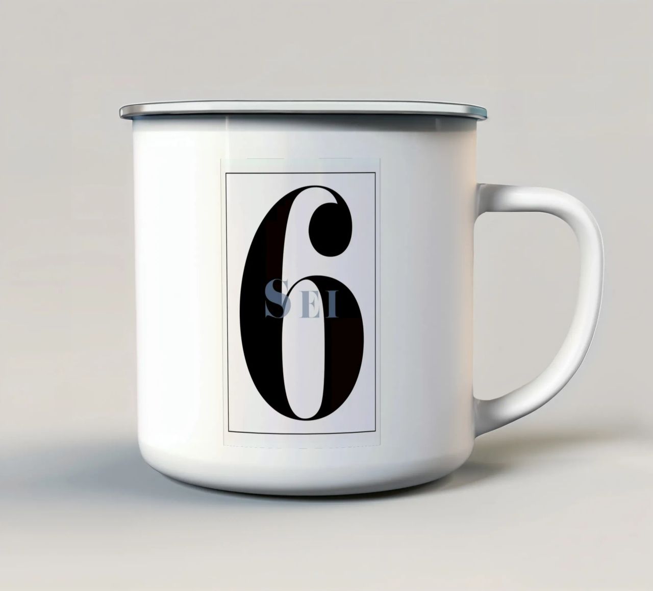 Numero 6 tazza in smalto da In Full Color
